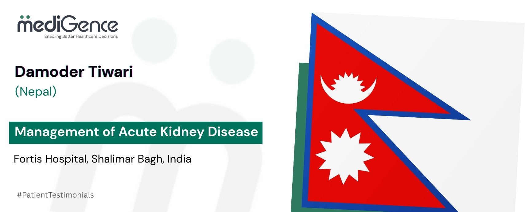 Um homem de 77 anos do Nepal viaja para a Índia para tratamento de doença renal aguda.
